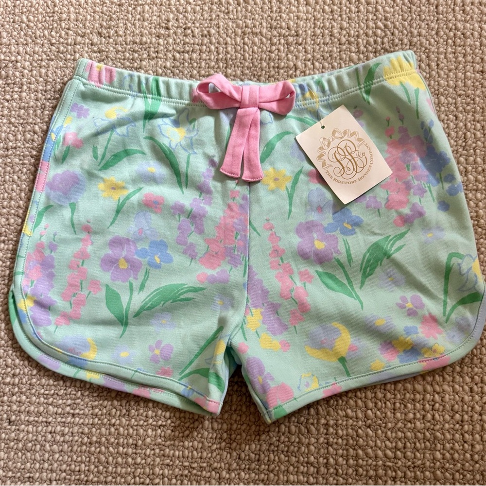 The Beaufort Bonnet Company Pastel Floral Green & Pink Girls Shorts